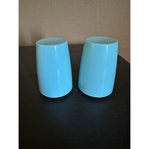 Vintage Plastic Turquoise Teal Diner Salt And Pepper Shakers